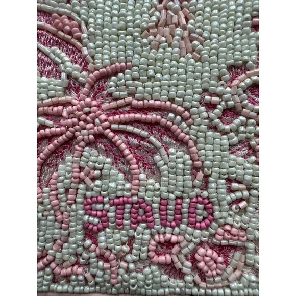 NWd Staud Women's Tommy Cherry Blossom Toile Ivory Beaded Flap Shoulder Bag - Picture 7 of 16